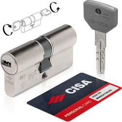 Cisa Lock Cylinder Security Asix P8 80mm (35-45) with 5 Keys Silver