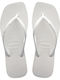 Slim Square Flip Flops in White Colour