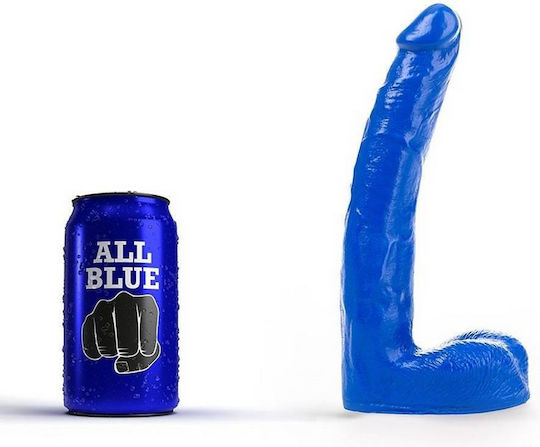 All Black All Blue Luis Ρεαλιστικό Dildo με Όρχεις Μπλε 21cm