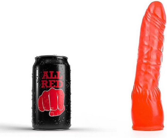All Black All Red Jack Реалистично дилдо Червен 20см