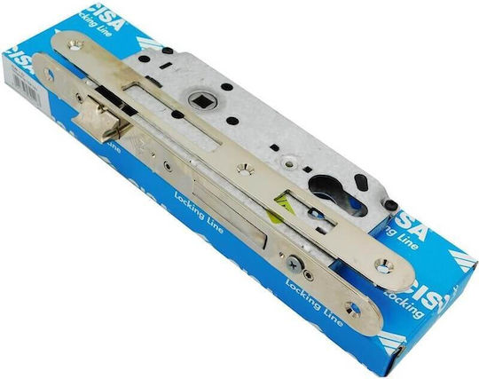 Cisa Locking Line-ΝΙΚΕΛ Χωνευτή Κλειδαριά με Κύλινδρο και Κέντρο 45mm Ασημί Αριστερή