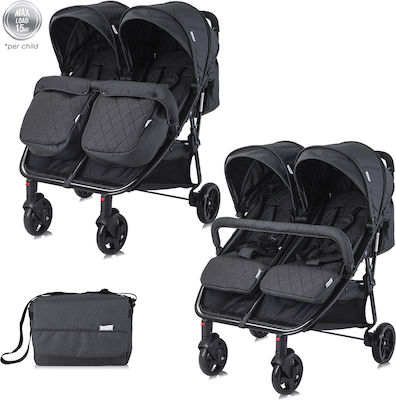 Lorelli Duo Doppelter Kinderwagen Geeignet für Neugeborene Schwarz 12.8kg