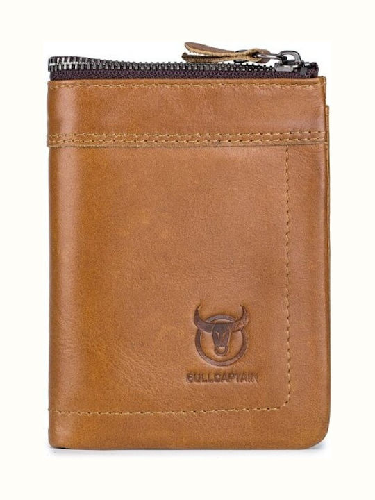 Leather Men's Wallet Classic with RFID Tabac Brown