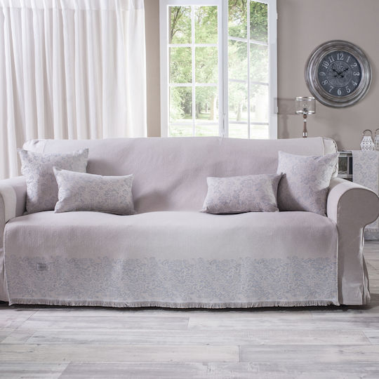 Teoran Bergamo Three-Seater Sofa Throw 180x300cm Light Blue