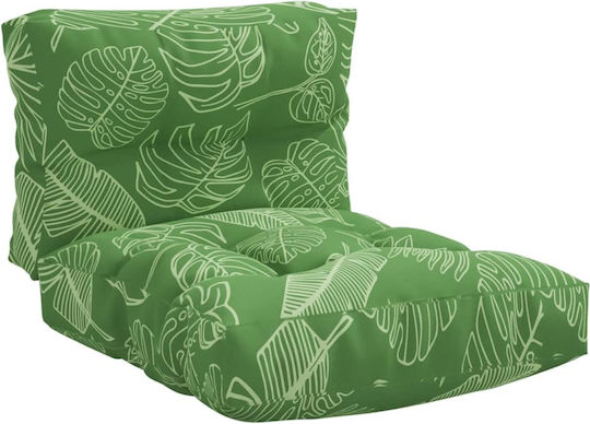 vidaXL Garden Chair Cushion with Backrest Green 2 Pieces 50x50cm
