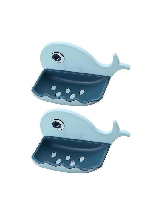 Wall-mounted Soap Dish Plastic Blue