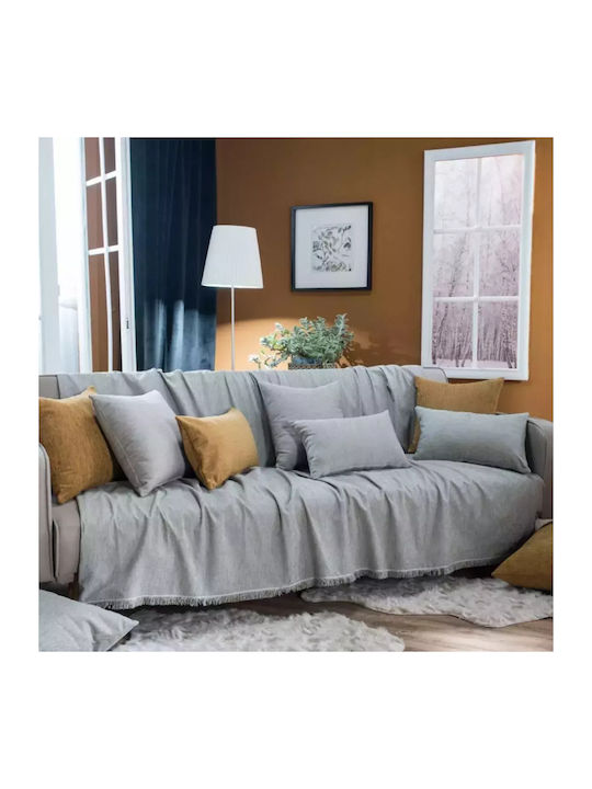 Teoran Solid Sofa Throw 2 Seater Chenille 180x2...