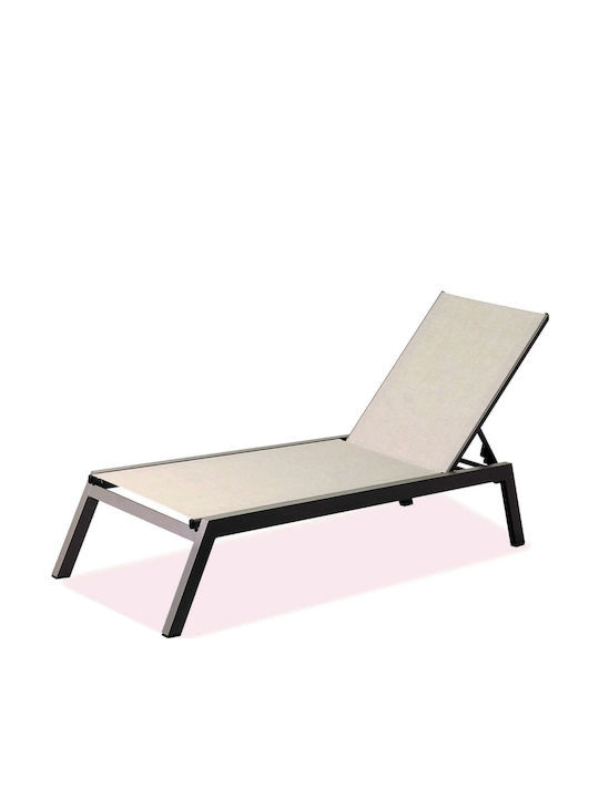 Deckchair Aluminum Brown 192x60x35cm.