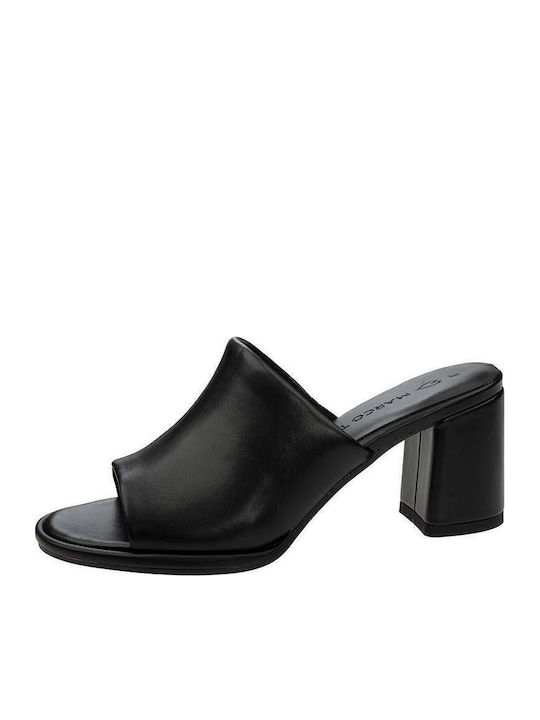 Marco Tozzi Mules with Chunky High Heel in Blac...