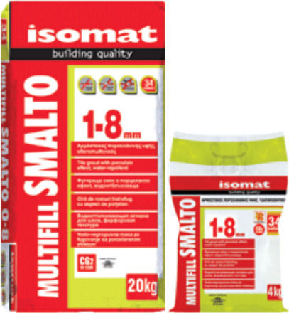 Isomat Multifill Smalto Αρμόστοκος Ρητινούχος / Νερού / Υδατοαπωθητικός Γκρι 4kg