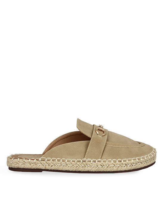 Parex Mules mit Wohnung Absatz in Beige Farbe