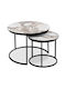 Gary Round Wooden Zigon Tables Beige L65xW65xH44cm