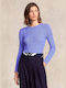 Ralph Lauren Damen Langarm Pullover Baumwolle Hellblau