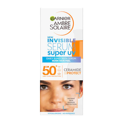 Garnier Ambre Solaire Super UV Invisible Serum Αντηλιακή Λοσιόν Προσώπου SPF50 30ml