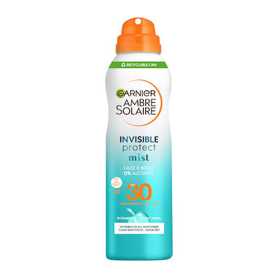 Garnier Ambre Solaire Invisible Protect Αντηλιακό Mist Προσώπου και Σώματος SPF30 200ml