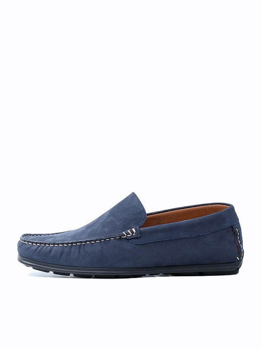 Damiani Men's Suede Moccasins Navy Blue