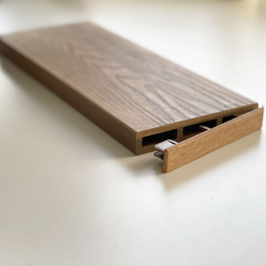 Showood WPC Cap for Garden Flooring Light Brown 12x2cm