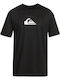 Quiksilver Solid Streak Ανδρική Κοντομάνικη Αντηλιακή Μπλούζα Μαύρη