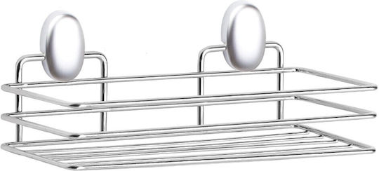 Metalife Стенен Рафт за баня Метален 24x11x7.5см Сребриста