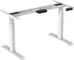 ErgoAction Action Desk Compact Folding Furniture Frame Electric made of Metal Suitable for Office in White Color 70x60x69cm