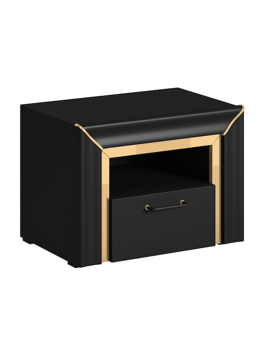 Wooden Bedside Table Black 40x60x39cm