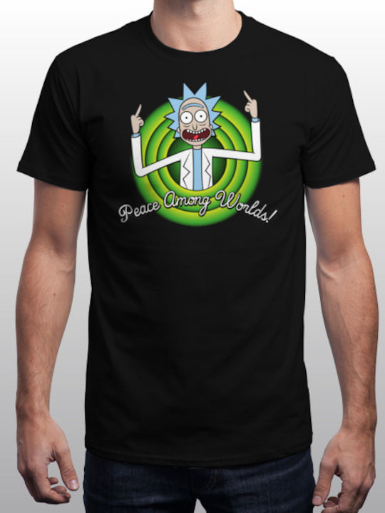 Μπλούζα 100% cotton σε χρώμα μαύρο Rick and Morty