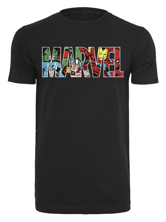 Marvel Logo Charakter Unisex T-Shirt schwarz
