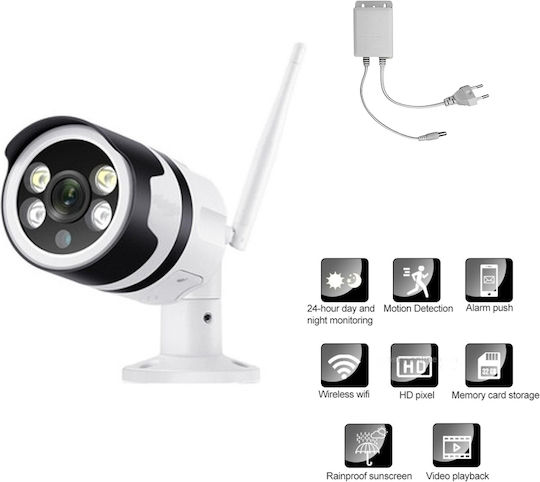 Jortan Jortan JT-82216 IP Surveillance Camera Wi-Fi Full HD 1080p Waterproof with Lens 3.6mm
