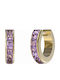 Guess Huggie Earrings Hoops made of Steel Gold Plated with Stones