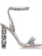 Leder Sandalen Silber