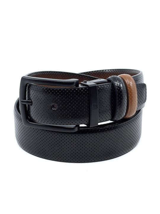 Men's Belt Leather Double Sided Black / Tan