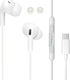 Treqa EP-757 In-ear Handsfree Ακουστικά με Βύσμα USB-C Λευκό