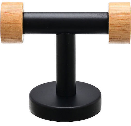 Estia Bamboo Essentials Άγκιστρο Μπάνιου Διπλό Μαύρο