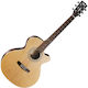 Cort Semi-Akustik Gitarre SFX-ME Open Pore Nat mit Tasche Ausschnitt