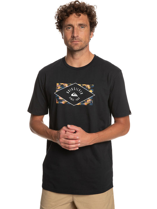 Quiksilver Circled Line T-shirt Bărbătesc cu Mânecă Scurtă Negru