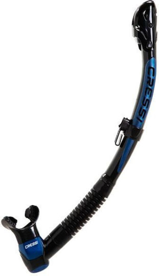 CressiSub Itaca Αναπνευστήρας Black/Blue Metal με Στόμιο Σιλικόνης