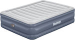 Bestway Tritech Airbed Queen Supersize Camping Air Mattress with Embedded Electric Pump 203x152x51cm