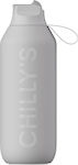 Chilly's Series 2 Flip Flasche Thermosflasche Rostfreier Stahl BPA-frei Granite Grey 500ml mit Stroh und Schleife