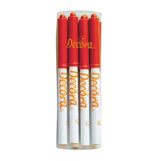 Decora Food Colouring Liquid Red Pen 4pcs
