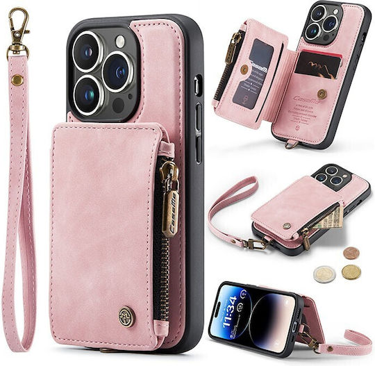 Caseme C20 Back Cover Πλαστικό με Υποδοχή για Κάρτες Ροζ (iPhone 14 Pro)