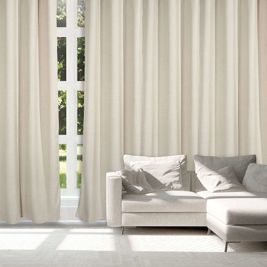 Das Home Κουρτίνα με Τρουκς 2239 Λευκή 140x270εκ.