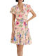 Ralph Lauren Jatrissa Summer Mini Dress with Ruffle Pink