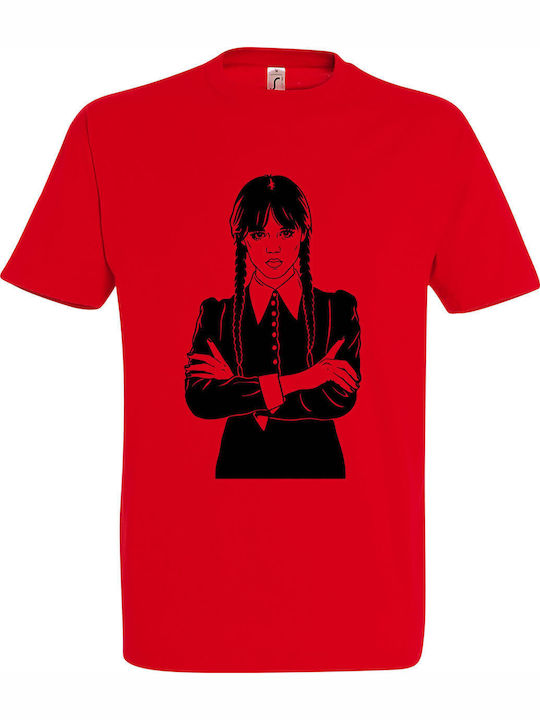 T-Shirt Unisex "Ich bin Mittwoch Adams" Rot