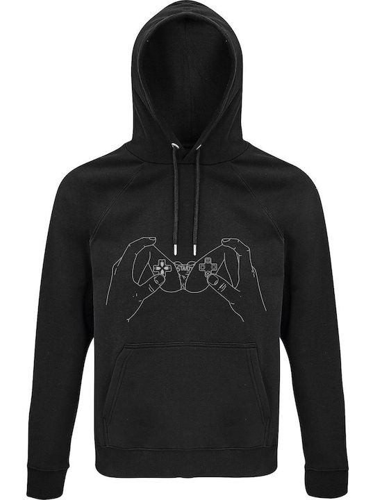 Kapuzenpullover Unisex Bio "Kinky Player Playstation" Schwarz