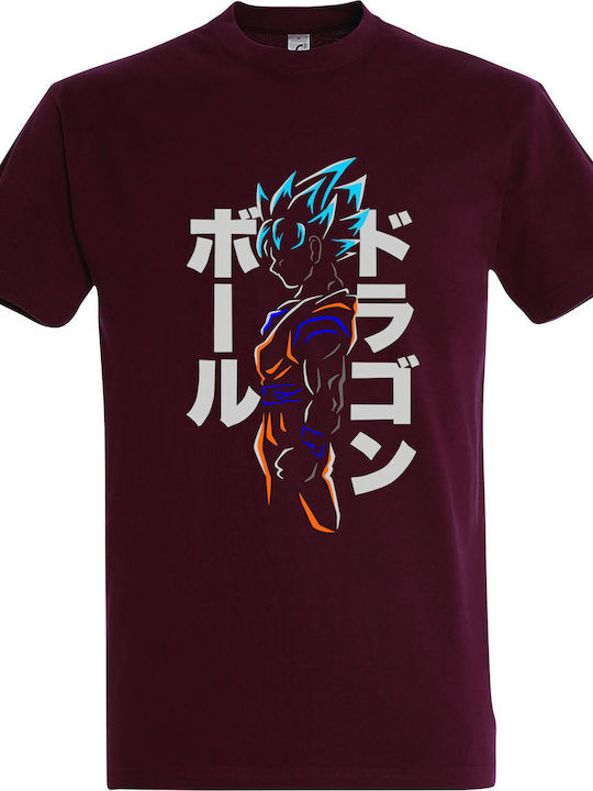 T-Shirt Unisex "Dragonball Fanart" Burgunder