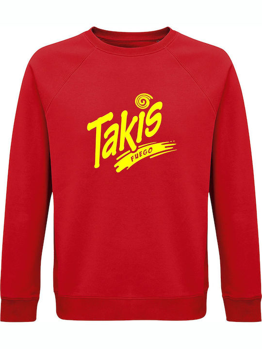 Sweatshirt Unisex Organic " Takis Fuego " Red