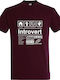 T-shirt Unisex " Introvert Meaning " Burgundy