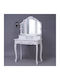 Wooden Makeup Dressing Table White with Mirror 75x40x140cm