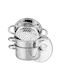 KING Hoff Tiefer Edelstahl-Topf 2.5Es / 18cm