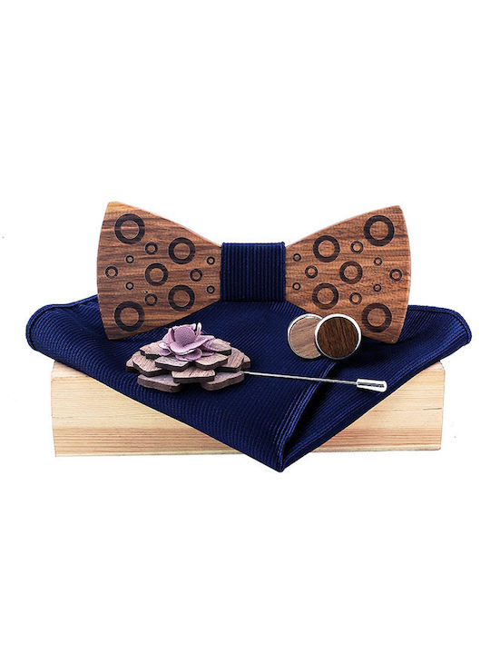 Wooden Bow Tie Daponte DAP-A802 Blue